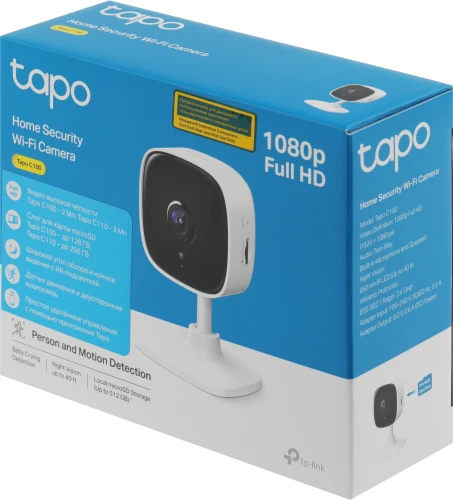 Камера видеонаблюдения IP TP-Link Tapo C100 Wi-Fi 3.3-3.3мм цв. корп.:белый/черный