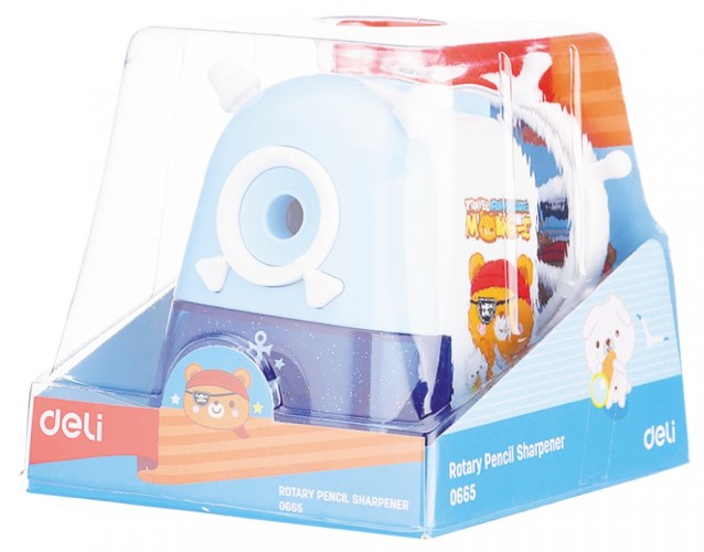 Точилка для карандашей механическая Deli Sailor E0665 1 отверстие пластик ассорти