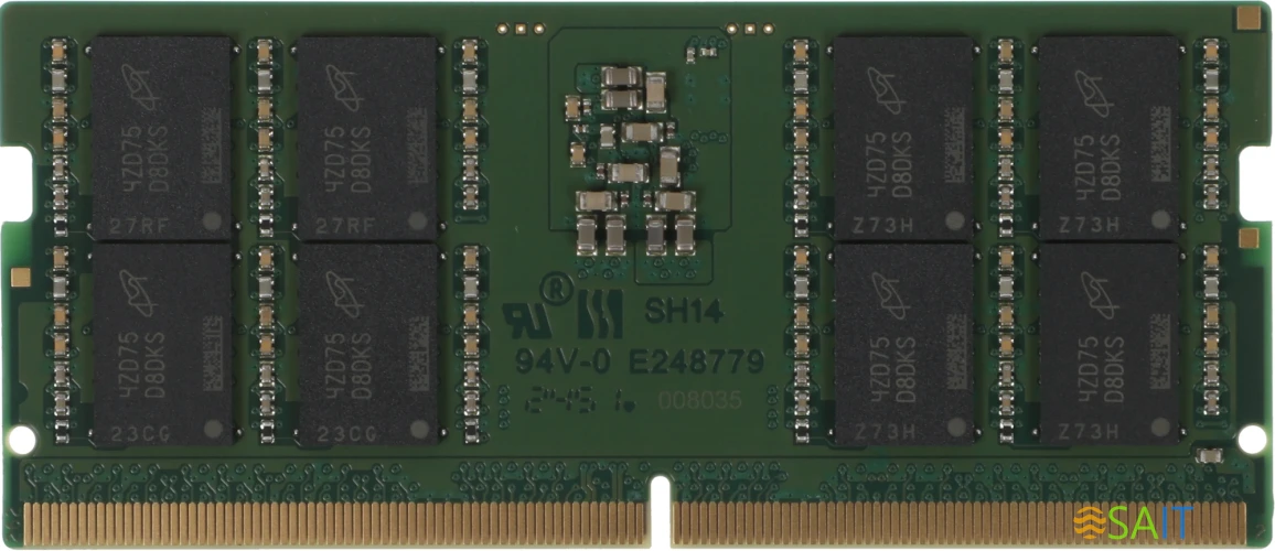 Память DDR5 32GB 5600MHz Kingston KVR56S46BD8-32 VALUERAM RTL PC5-44800 CL46 SO-DIMM 262-pin 1.1В single rank Ret