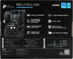 Материнская плата MSI PRO Z790-S WIFI Soc-1700 Intel Z790 4xDDR5 ATX AC`97 8ch(7.1) 2.5Gg RAID+HDMI+DP