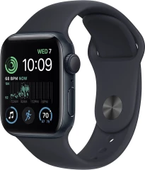 Смарт-часы Apple Watch SE 2024 A2722 40мм OLED корп.темная ночь Sport Band рем.темная ночь разм.брасл.:140-190мм (MXE73LL/A)