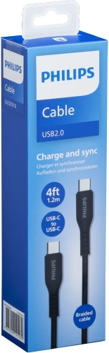 Кабель Philips DLC8701 USB Type-C (m)-USB Type-C (m) 1.2м черный коробка (упак.:1шт)