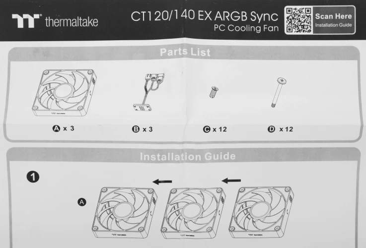 Вентилятор для корпуса Thermaltake CT120 EX Sync Matcha ARGB 120х120x25 зеленый 4-pin 28.5дБ (упак.:3шт) (CL-F196-PL12MG-A) Ret