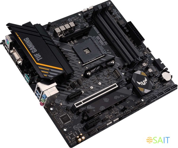 Материнская плата Asus TUF GAMING B550M-E Soc-AM4 AMD B550 4xDDR4 mATX AC`97 8ch(7.1) GbLAN RAID+VGA+HDMI+DP