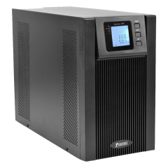 ИБП POWERMAN Online 2000, LCD, двойного преобразования, 2000ВА, 1800Вт, 3 евророзетки с резервным питанием, USB, RS232, слот SNMP, разъем EPO, батарея 12В 9Ач 4 шт., 191 х 460 х 337 мм., 20 кг. Powerman Online 2000