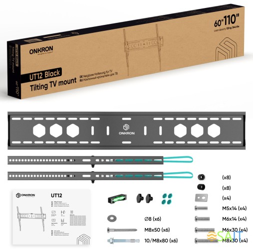 Кронштейн для телевизора Onkron UT12 черный 60"-110" макс.120кг настенный наклон