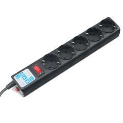 Фильтр-удлинитель Power Cube 5,0 м 5 розеток (черный графит) 10А/2,2кВт Surge protector Power Cube SPG5-C5