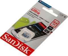 Флеш карта microSDXC 64GB Sandisk SDSQUNR-064G-GN3MN Ultra w/o adapter