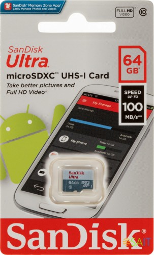 Флеш карта microSDXC 64GB Sandisk SDSQUNR-064G-GN3MN Ultra w/o adapter
