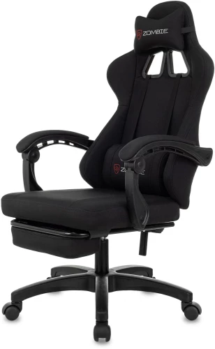 Кресло игровое Zombie Weaver черный с подголов. крестов. пластик подст.для ног пластик черный