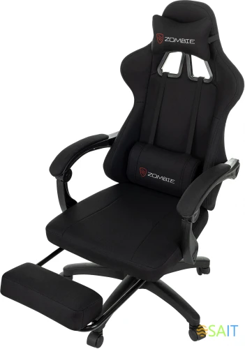 Кресло игровое Zombie Weaver черный с подголов. крестов. пластик подст.для ног пластик черный