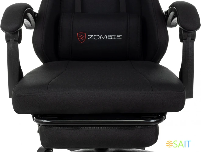 Кресло игровое Zombie Weaver черный с подголов. крестов. пластик подст.для ног пластик черный