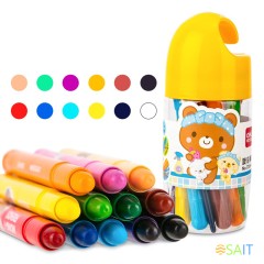 Масляная пастель Deli 72054 с поворотным механизмом 12цв. дл.130ммд.13мм пласт.туб.