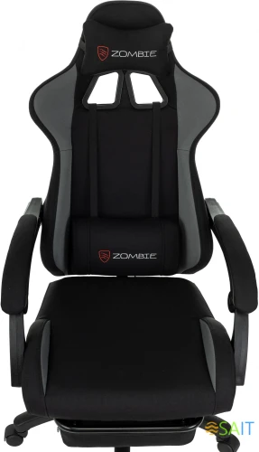 Кресло игровое Zombie Shadow черный/серый с подголов. крестов. пластик подст.для ног пластик черный