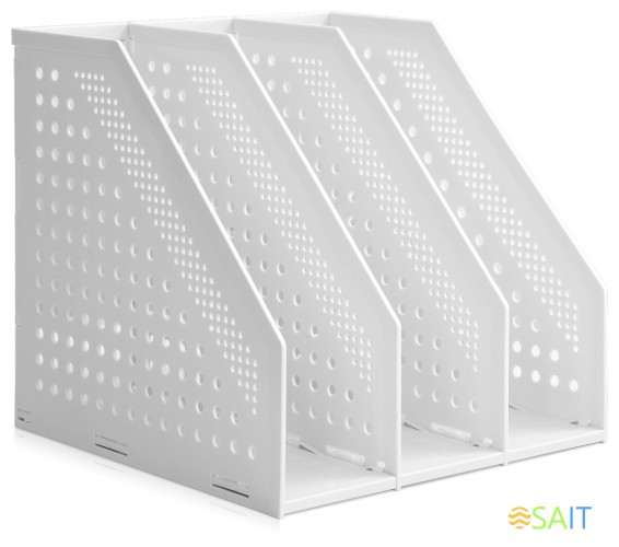 Лоток вертикальный Deli 79003GREY 79003Gray 3отд. складной A5 200х150х180мм серый пластик