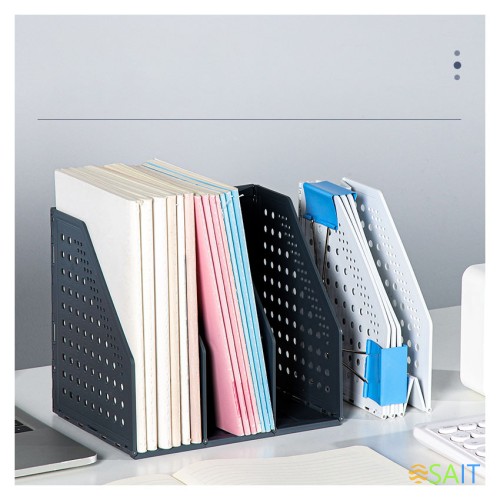 Лоток вертикальный Deli 79003GREY 79003Gray 3отд. складной A5 200х150х180мм серый пластик