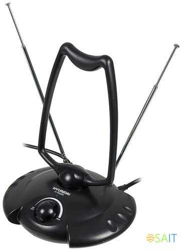 Антенна телевизионная Hyundai H-TAI200 15дБ активная черный каб.:1.35м