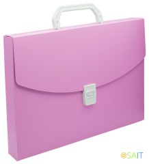 Портфель Бюрократ Pastel PASTPP01PINK 1 отдел. A4 пластик 0.7мм розовый