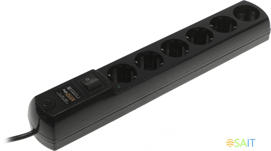 Сетевой фильтр Most HPw 2м (6 розеток) черный (коробка)