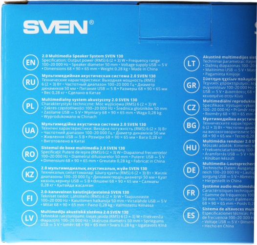 Колонки Sven 130 2.0 черный 6Вт портативные