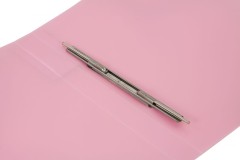 Папка метал.пруж.скоросш. Бюрократ Gems GEM07PPIN A4 пластик 0.7мм торц.карм с бум. встав розовый аметист