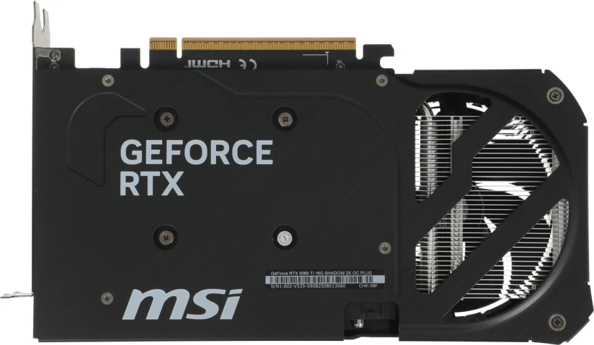 Видеокарта MSI PCI-E 5.0 RTX 5060 TI 16G SHADOW 2X OC PLUS NVIDIA GeForce RTX 5060TI 16Gb 128bit GDDR7 2602/28000 HDMIx1 DPx3 HDCP Ret
