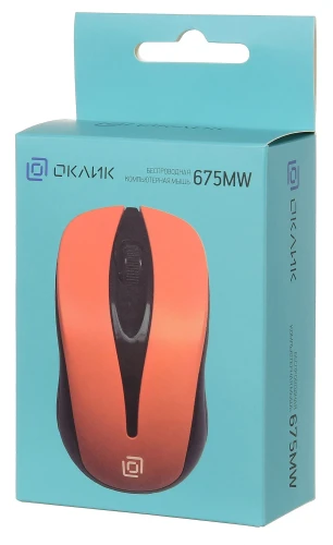 Мышь Оклик 675MW черный/оранжевый оптическая 1200dpi беспров. USB для ноутбука 3but (1025920)