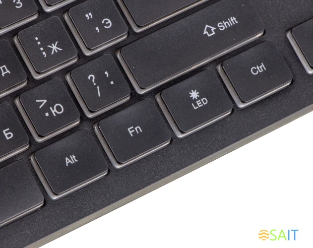 Клавиатура Оклик 490ML черный USB slim Multimedia LED