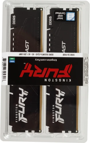 Память DDR5 2x16GB 5600MHz Kingston KF556C40BBK2-32 Fury Beast RTL Gaming PC5-44800 CL40 DIMM 288-pin 1.25В single rank с радиатором Ret