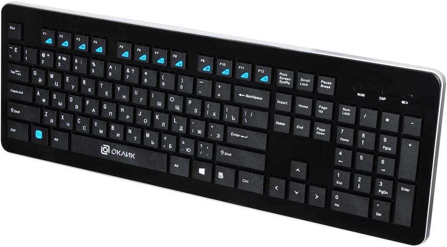 Клавиатура Оклик 870S черный USB беспроводная slim Multimedia