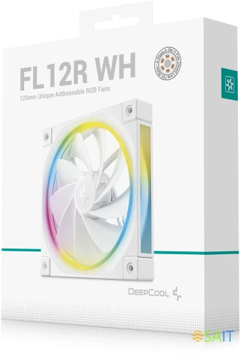Вентилятор для корпуса Deepcool FL12R Wh Reverse ARGB 120х120x25 белый 4-pin 33.9дБ (R-FL12R-WHAPN1-G) Ret