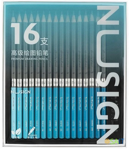 Карандаш ч/г Deli NS732 Nusign 2H*1, HB*2, 2B*3, 4B*3, 6B*2, 8B*2, 10B*1, 12B*1, 14B*1 коробка (16шт) 16 карандашей