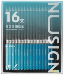 Карандаш ч/г Deli NS732 Nusign 2H*1, HB*2, 2B*3, 4B*3, 6B*2, 8B*2, 10B*1, 12B*1, 14B*1 коробка (16шт) 16 карандашей