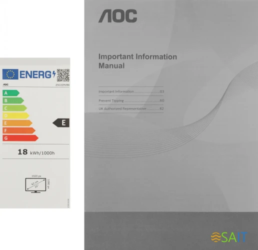 Монитор AOC 24.5" Gaming 25G3ZM черный/красный VA LED 16:9 HDMI матовая HAS Piv 300cd 178гр/178гр 1920x1080 240Hz FreeSync DP FHD 4.24кг