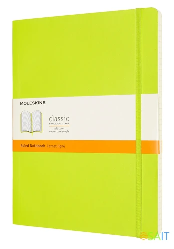 Блокнот Moleskine CLASSIC SOFT QP621C2 XLarge 190х250мм 192стр. линейка мягкая обложка лайм