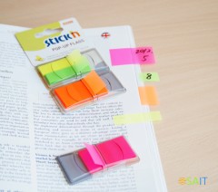 Закладки самокл. индексы пластиковые Stick`n 26002 12x45мм 5цв.в упак. 40лист Z-сложения блистер