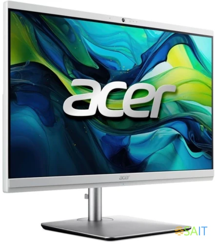 Моноблок Acer Aspire C24-195ES 23.8" Full HD Core Ultra 7 155U (1.7) 16Gb SSD512Gb Graphics CR Eshell GbitEth WiFi BT 65W клавиатура мышь Cam серебристый 1920x1080