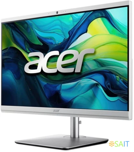 Моноблок Acer Aspire C24-195ES 23.8" Full HD Core Ultra 7 155U (1.7) 16Gb SSD512Gb Graphics CR Eshell GbitEth WiFi BT 65W клавиатура мышь Cam серебристый 1920x1080