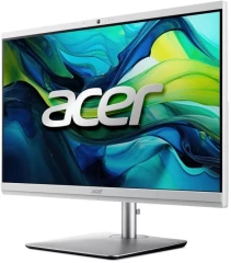 Моноблок Acer Aspire C24-195ES 23.8" Full HD Core Ultra 7 155U (1.7) 16Gb SSD512Gb Graphics CR Eshell GbitEth WiFi BT 65W клавиатура мышь Cam серебристый 1920x1080