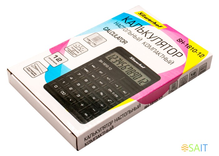 Калькулятор настольный Silwerhof SH-1810-12 черный 12-разр.