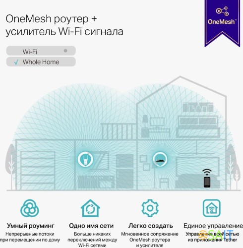 Повторитель беспроводного сигнала TP-Link RE315 AC1200 10/100BASE-TX белый