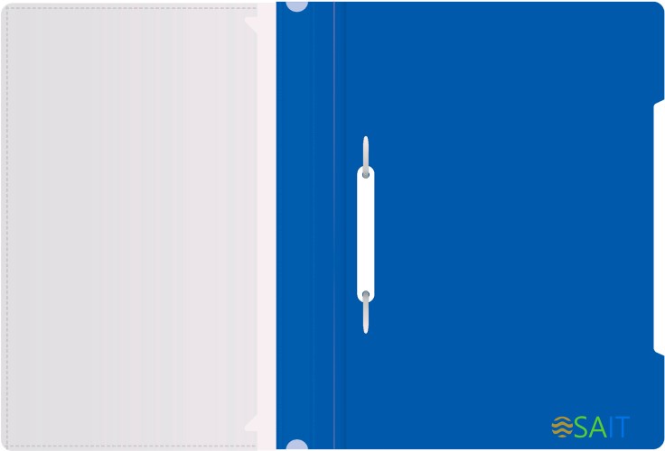 Папка-скоросшиватель Бюрократ -PS-K20BLU A4 прозрач.верх.лист карм.на лиц.стор. пластик синий 0.12/0.16