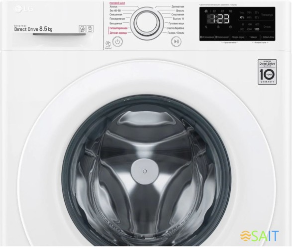 Стиральная машина LG F2V3GS3W класс: A загр.фронтальная макс.:8.5кг белый инвертор