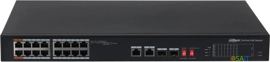 Коммутатор Dahua DH-S3218-16ET-135 (L2) 16x100Мбит/с 2x1Гбит/с 2SFP 135W управляемый