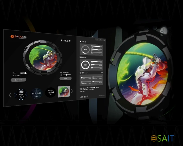 Система водяного охлаждения ID-Cooling SL240 ARGB Soc-AM5/AM4/1200/1700/1851 белый 4-pin 14-30dB Al+Cu LCD 300W Ret (SL240 WHITE)