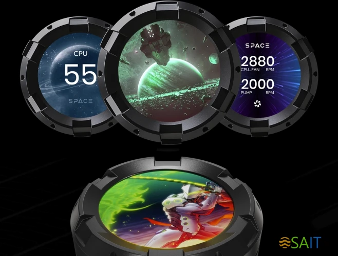 Система водяного охлаждения ID-Cooling SL240 ARGB Soc-AM5/AM4/1200/1700/1851 белый 4-pin 14-30dB Al+Cu LCD 300W Ret (SL240 WHITE)