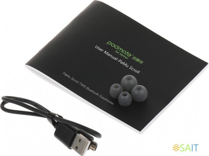 Гарнитура внутриканальные Padmate T3 черный беспроводные bluetooth в ушной раковине (T3 BLACK)