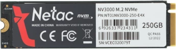 Накопитель SSD Netac PCIe 3.0 x4 250GB NT01NV3000-250-E4X NV3000 M.2 2280