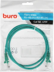 Патч-корд Buro UTP-5E-1M-GR UTP 4 пары cat.5E CCA molded 1м зеленый RJ-45 (m)-RJ-45 (m)