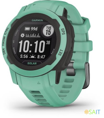 Смарт-часы Garmin Instinct 2S Solar Tactical 20мм 1.3" AMOLED корп.черный/мятный рем.мятный (010-02564-02)